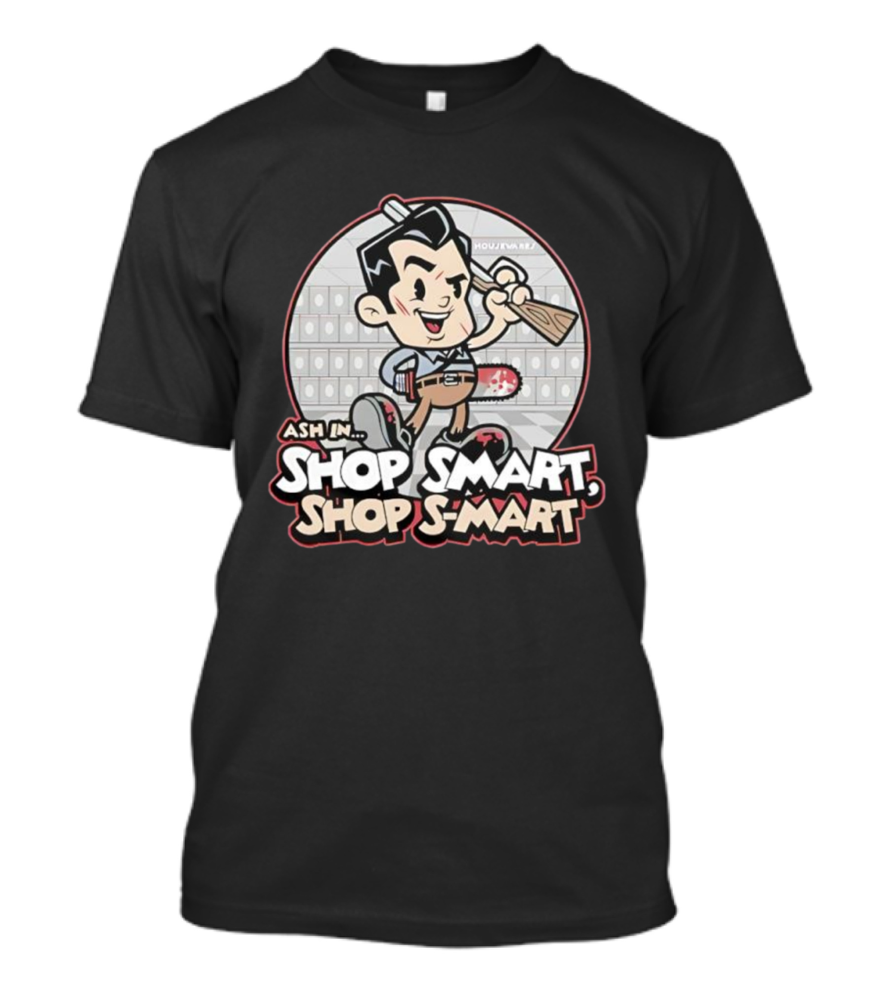 Ash Williams In Shop Smart Shop S-Mart Retro Style T-Shirt