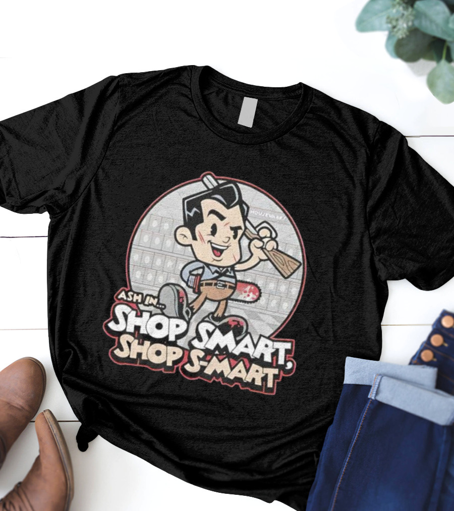 Ash Williams In Shop Smart Shop S-Mart Retro Style T-Shirt