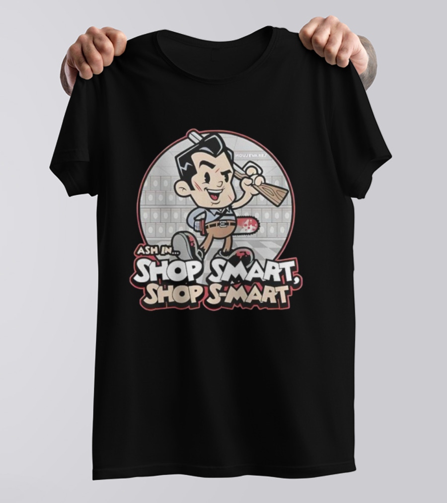 Ash Williams In Shop Smart Shop S-Mart Retro Style T-Shirt