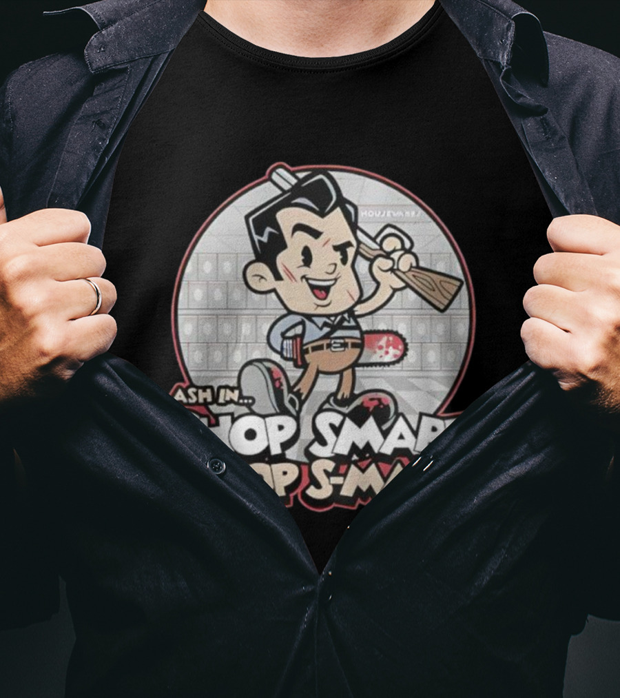 Ash Williams In Shop Smart Shop S-Mart Retro Style T-Shirt