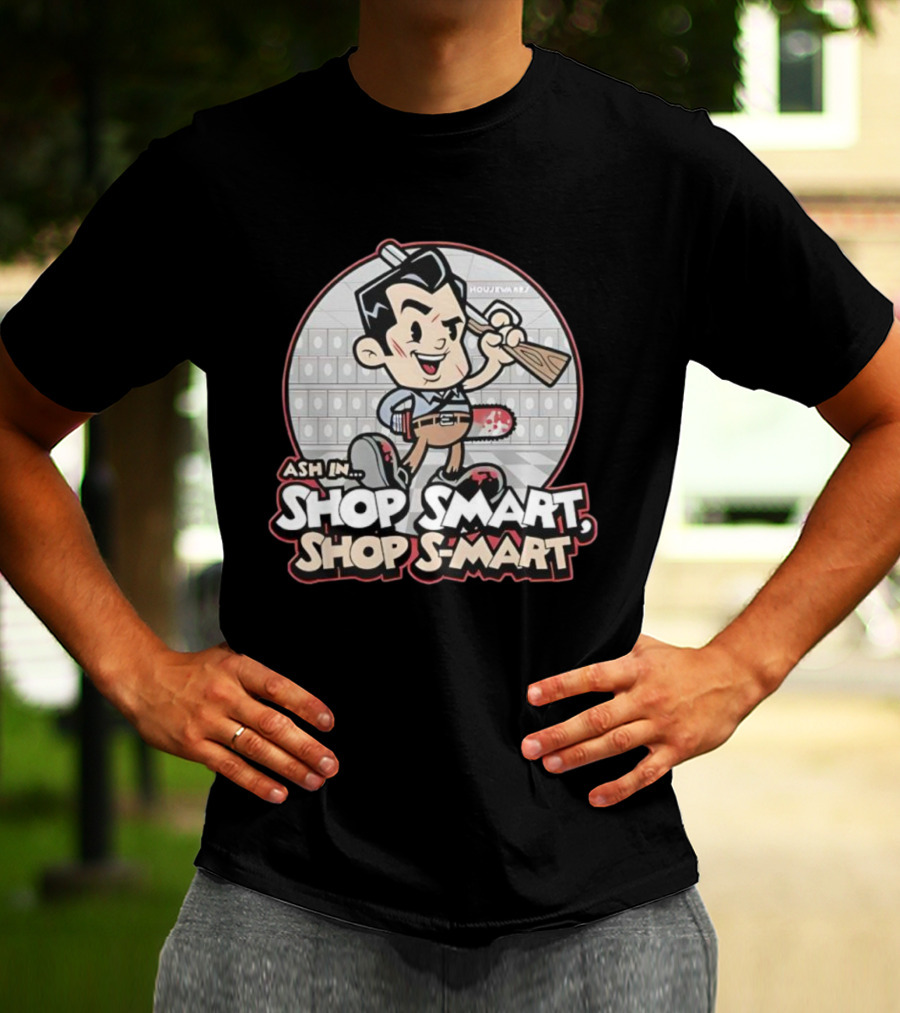 Ash Williams In Shop Smart Shop S-Mart Retro Style T-Shirt