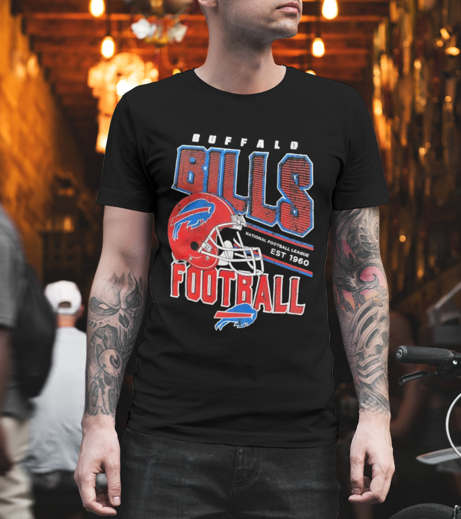Buffalo Bills Follow The Leader 1960 National Football League Football Helmet T-Shirt