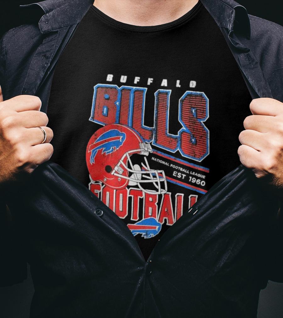 Buffalo Bills Follow The Leader 1960 National Football League Football Helmet T-Shirt