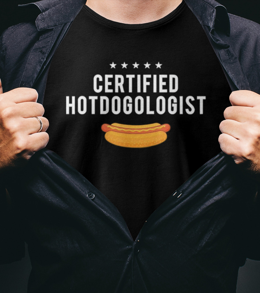Certified Hotdogologist Five Stars Hotdog T-Shirt