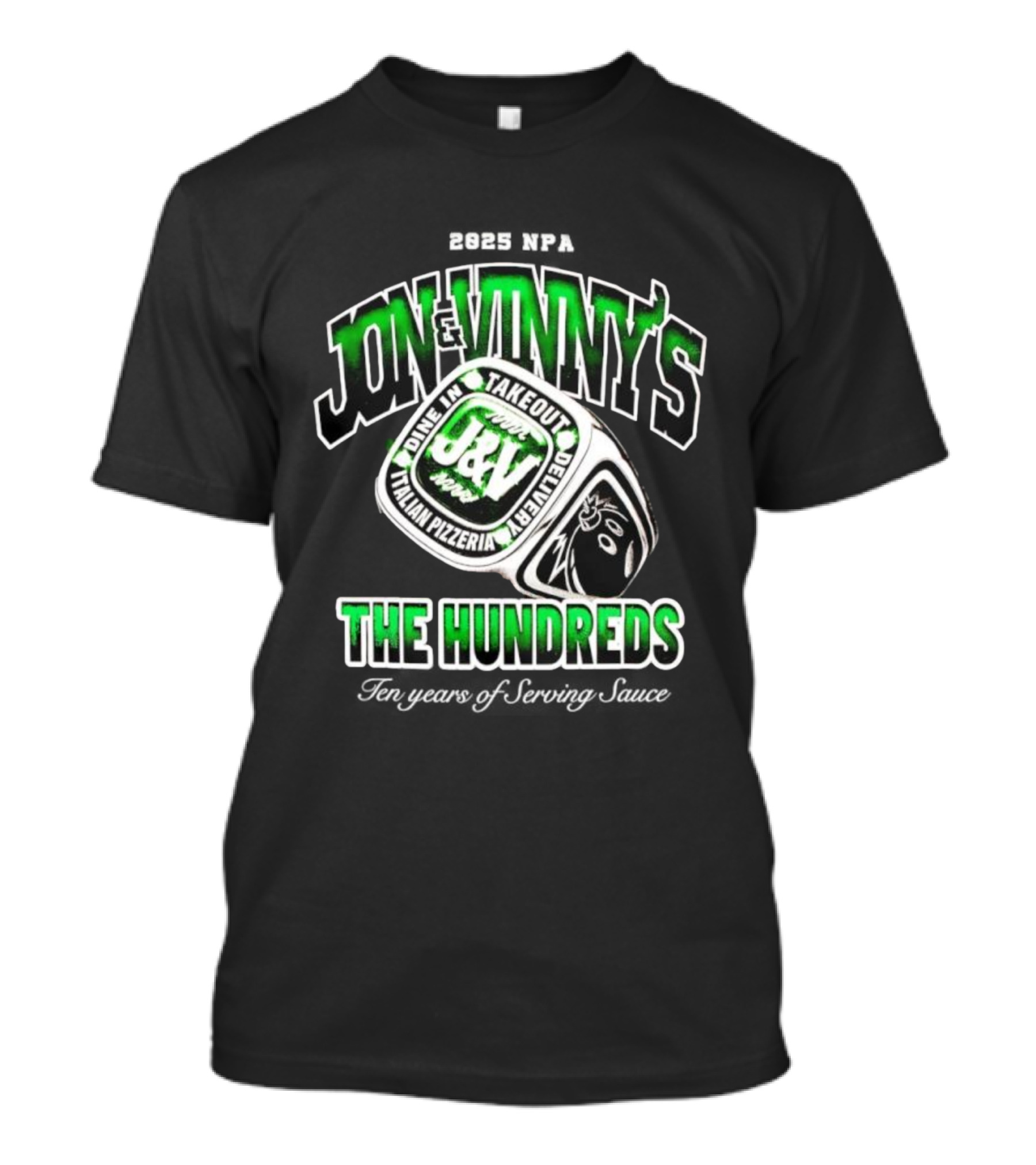 Jon & Vinny's J&V Italian Pizzeria The Hundreds Ring Dine In Take Out Delivery T-Shirt