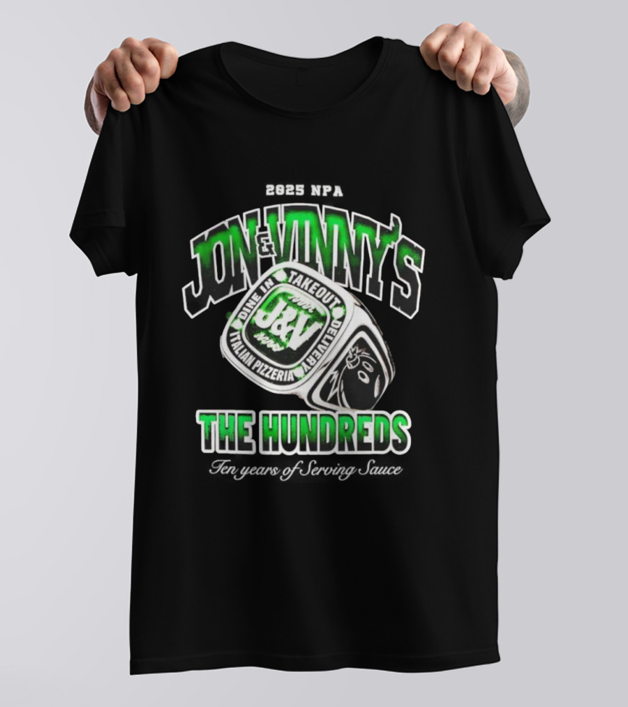Jon & Vinny's J&V Italian Pizzeria The Hundreds Ring Dine In Take Out Delivery T-Shirt
