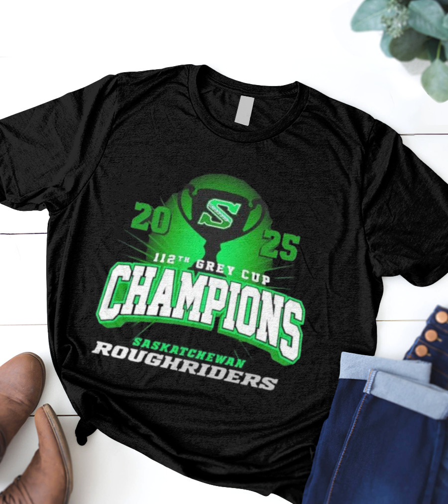 Saskatchewan Roughriders 2025 112th Grey Cup Champions Logo T-Shirt