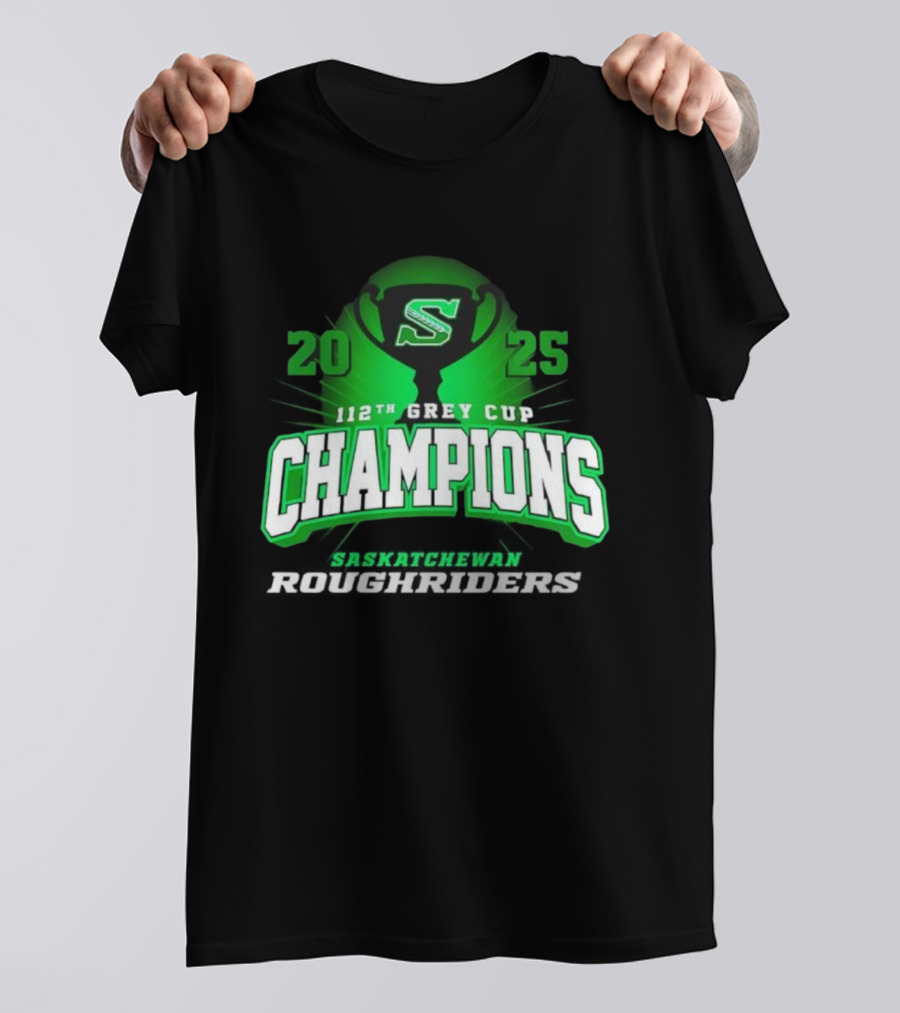 Saskatchewan Roughriders 2025 112th Grey Cup Champions Logo T-Shirt