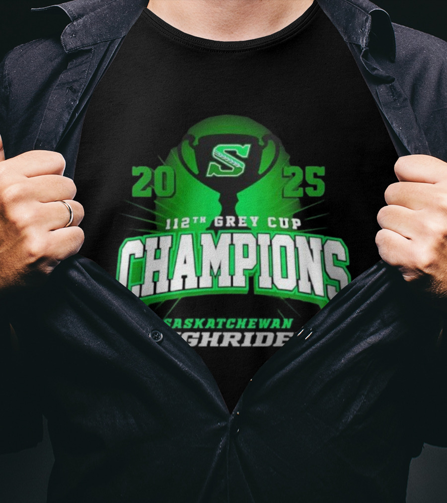 Saskatchewan Roughriders 2025 112th Grey Cup Champions Logo T-Shirt