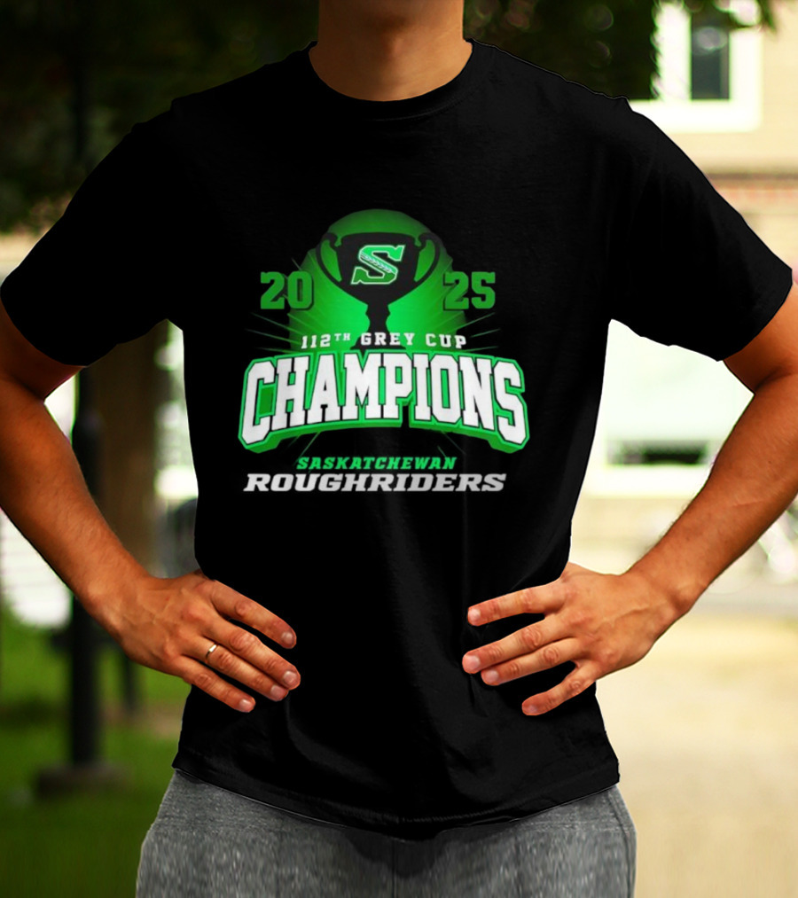 Saskatchewan Roughriders 2025 112th Grey Cup Champions Logo T-Shirt