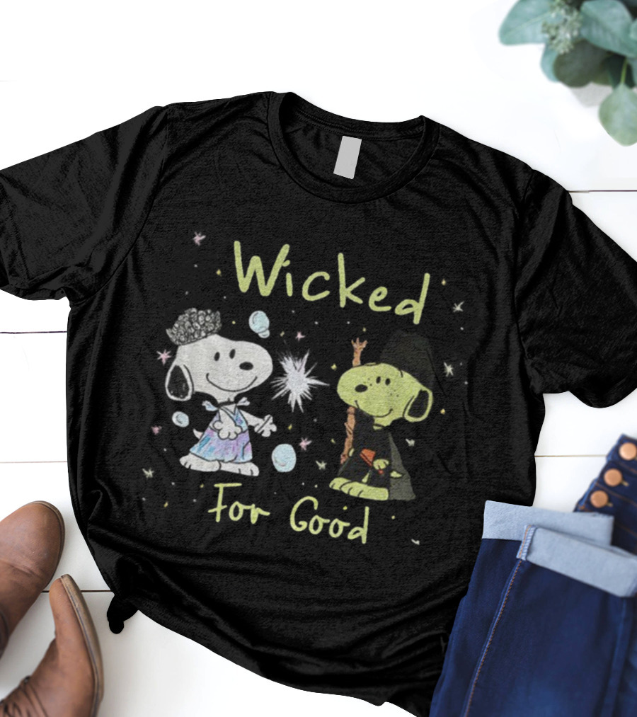 Snoopy Wicked Wicked For Good Peanuts Halloween Costume Theme T-Shirt