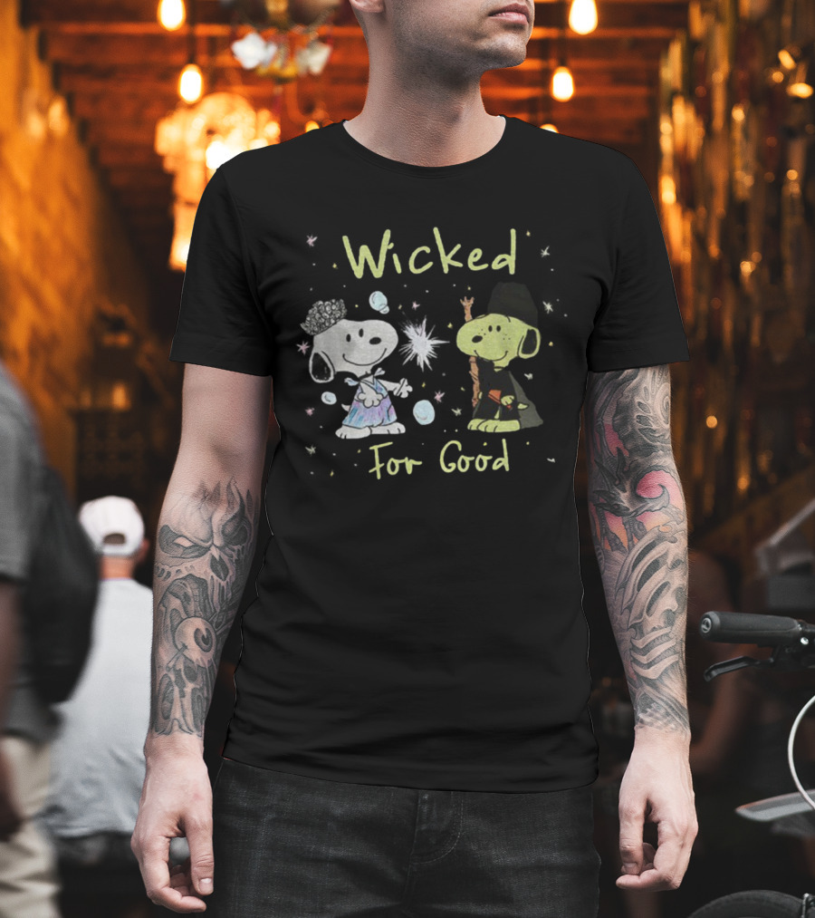 Snoopy Wicked Wicked For Good Peanuts Halloween Costume Theme T-Shirt