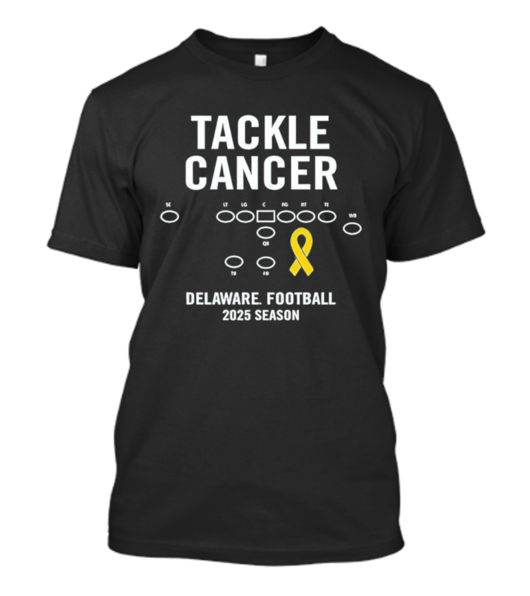 Tackle Cancer Delaware Football 2025 Season Yellow Ribbon T-Shirt