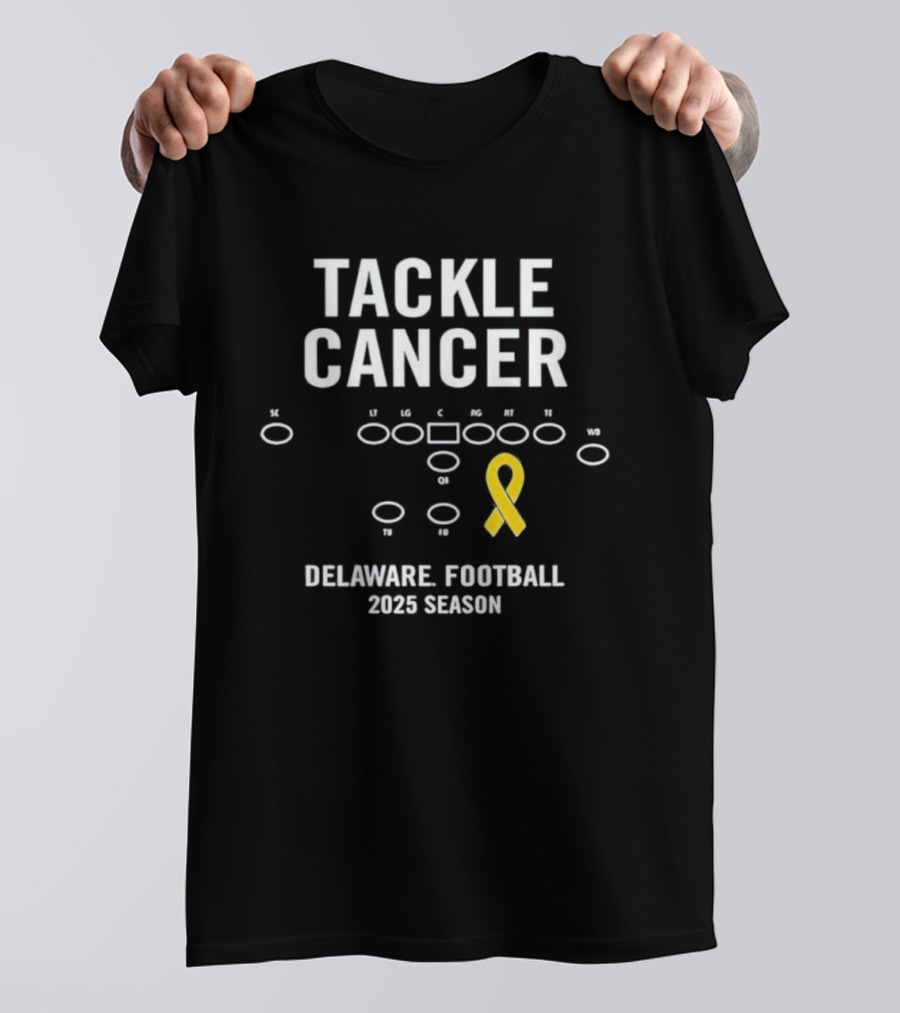 Tackle Cancer Delaware Football 2025 Season Yellow Ribbon T-Shirt
