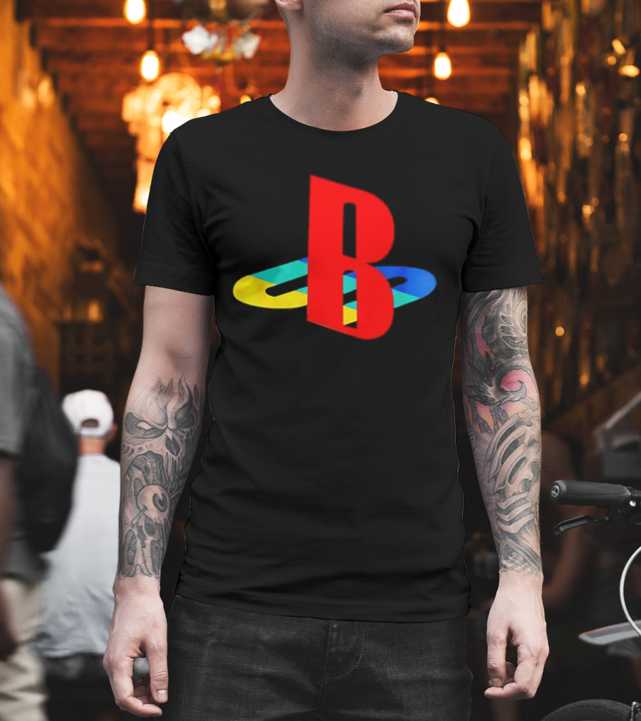 The StepBros 3 Deluxe Edition PlayStation Inspired B Logo T-Shirt