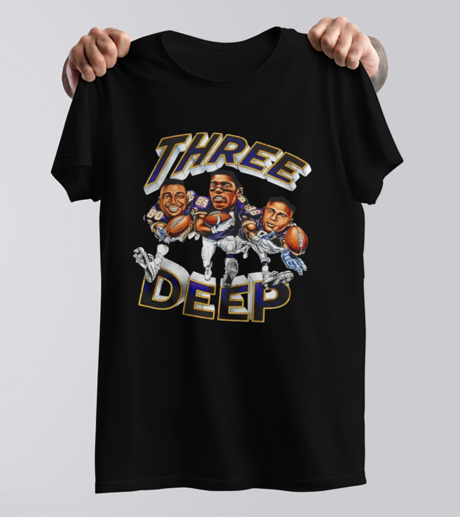 Three Deep Minnesota Vikings Wide Receiver Trio Illustrations T-Shirt