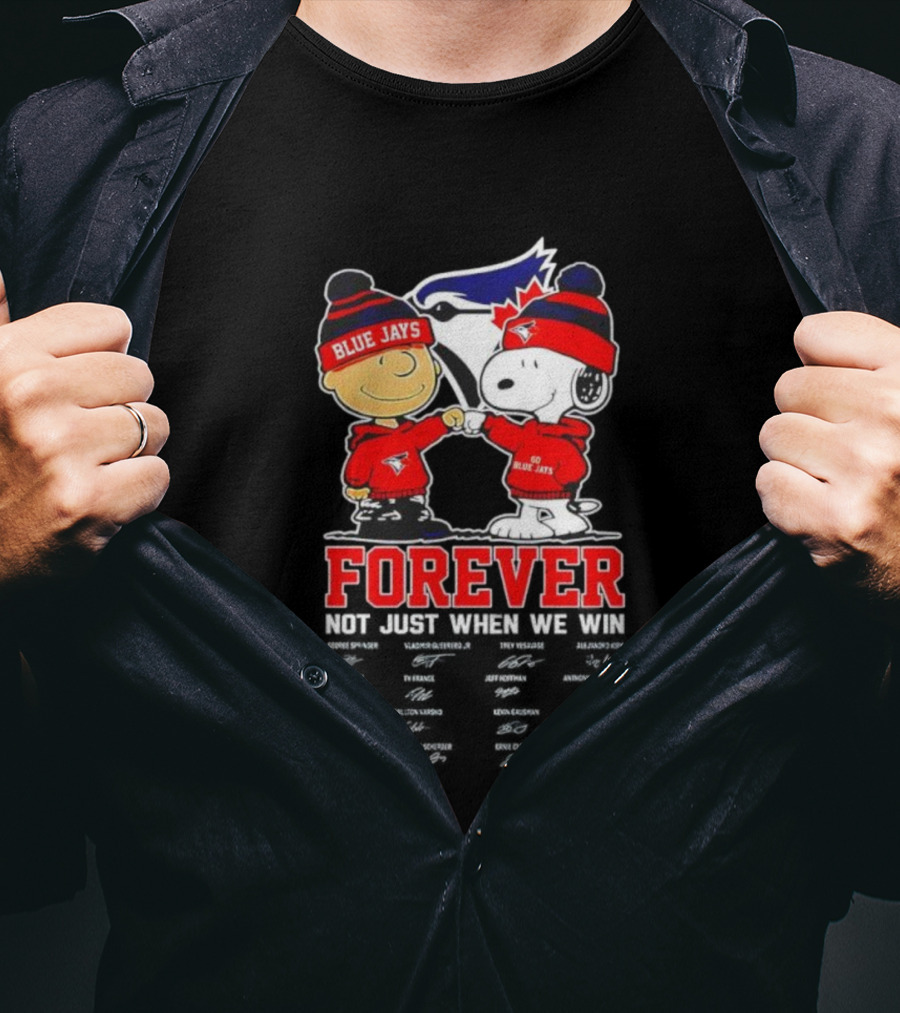 Toronto Blue Jays Forever Peanuts Charlie Brown Snoopy Baseball Fandom T-Shirt
