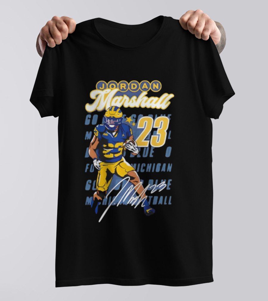 Jordan Marshall Michigan Football 23 Go Blue T-Shirt