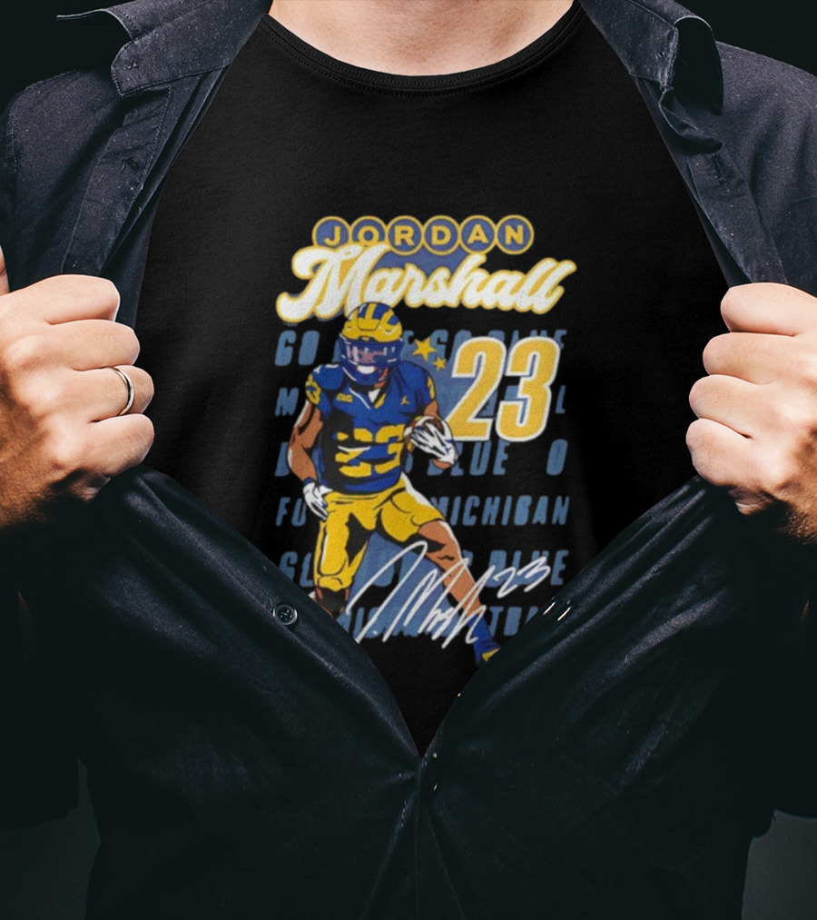Jordan Marshall Michigan Football 23 Go Blue T-Shirt