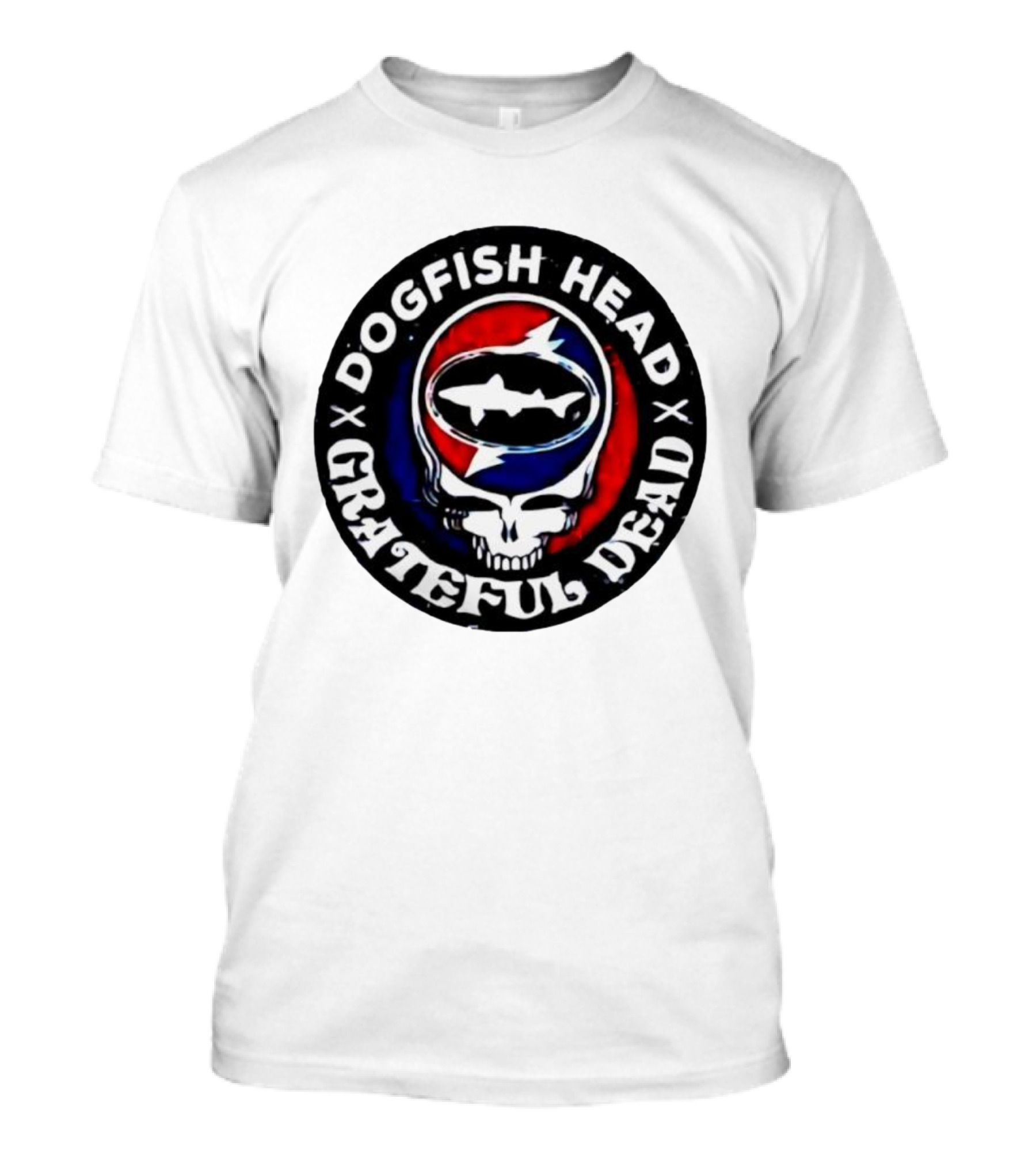 Dogfish Head Grateful Dead Red White Baseball Collaboration T-Shirt