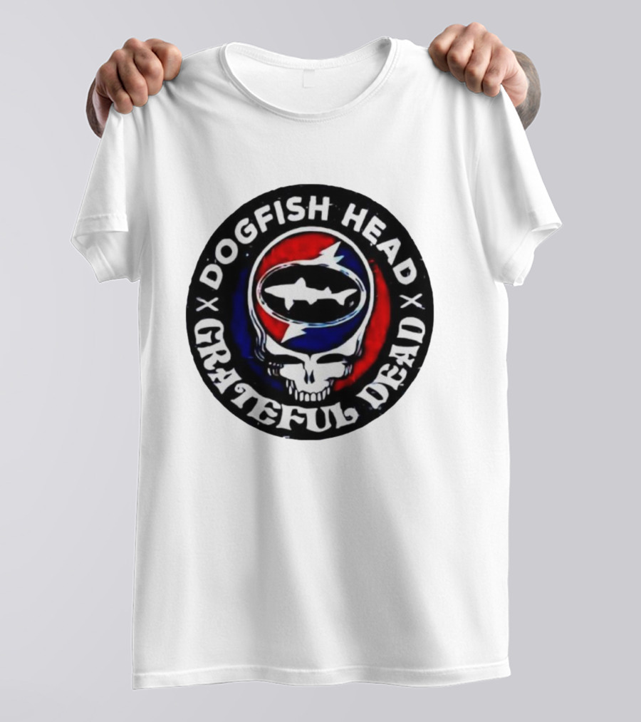 Dogfish Head Grateful Dead Red White Baseball Collaboration T-Shirt