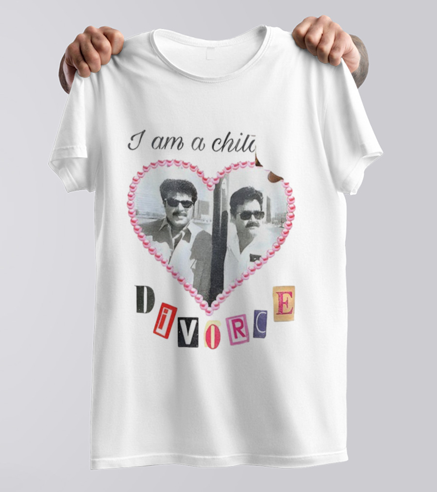 Love I Am A Child Of Divorce Heart Photo Collage T-Shirt
