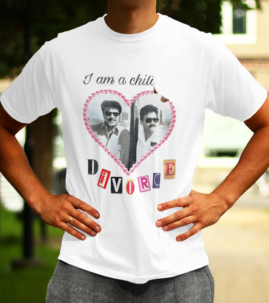 Love I Am A Child Of Divorce Heart Photo Collage T-Shirt