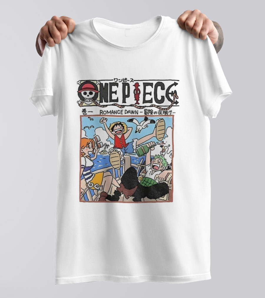 One Piece Monkey D. Luffy Romance Dawn Japanese Cartoon Adventure T-Shirt