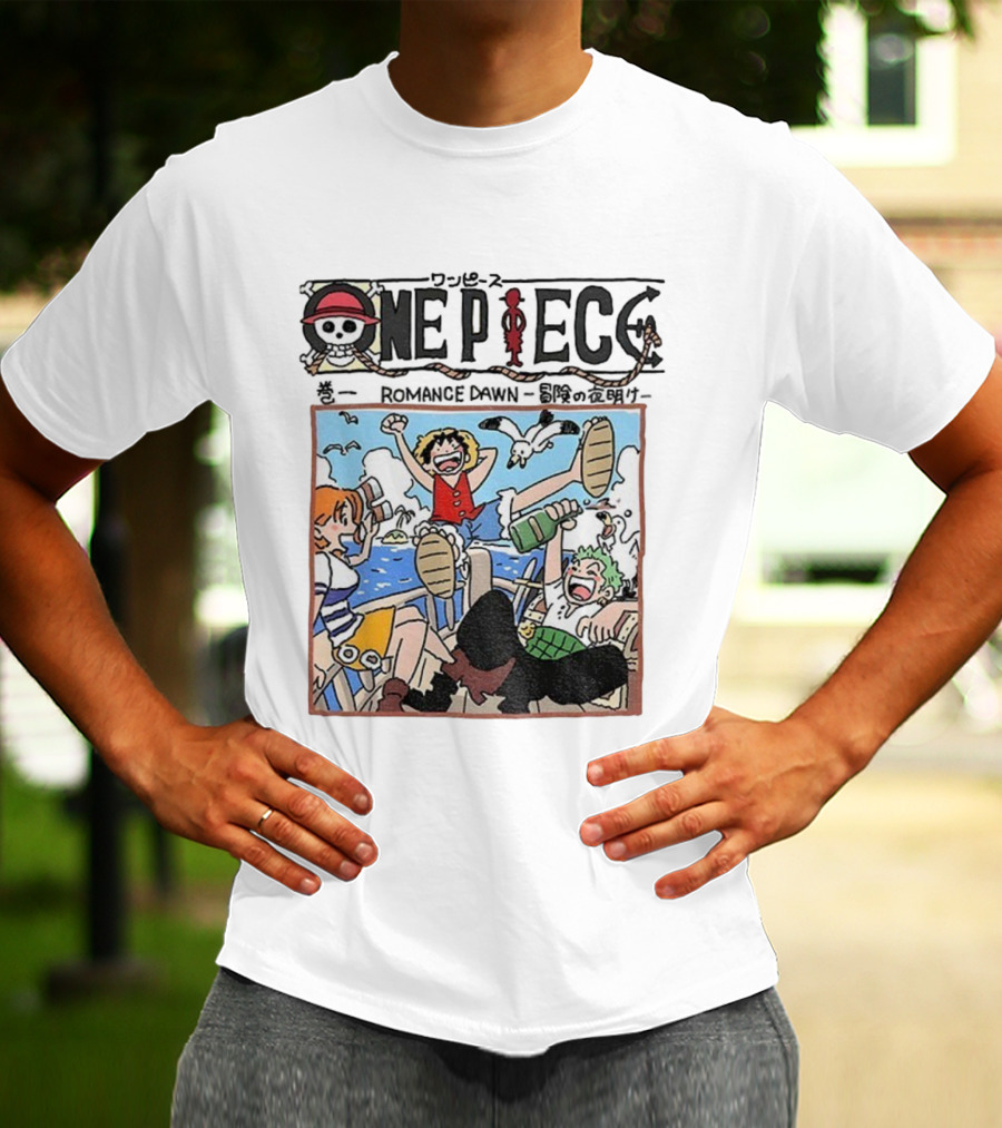 One Piece Monkey D. Luffy Romance Dawn Japanese Cartoon Adventure T-Shirt