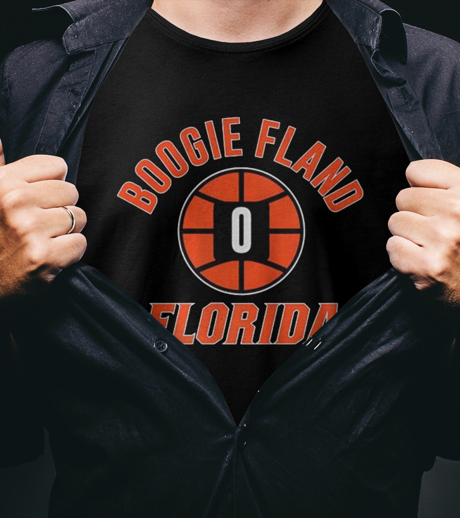 Boogie Fland Florida Basketball Number 0 Orange Ball T-Shirt