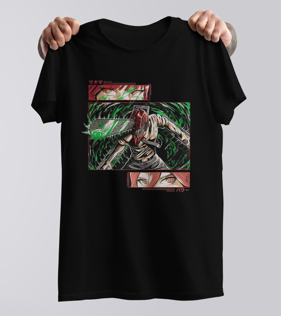 Denji Makima Power Chainsaw Man Ancient Devil Revived Manga Art T-Shirt