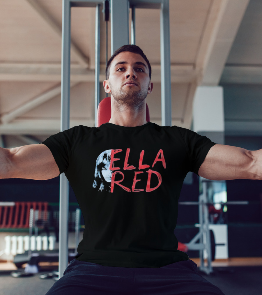 Ella Red Face Stylish Graphic Text Design T-Shirt
