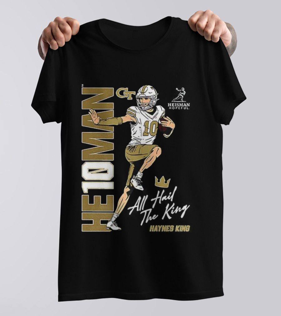 HE10MAN Haynes King GT Georgia Tech Yellow Jackets Football Quarterback T-Shirt