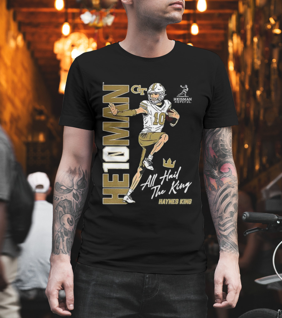 HE10MAN Haynes King GT Georgia Tech Yellow Jackets Football Quarterback T-Shirt