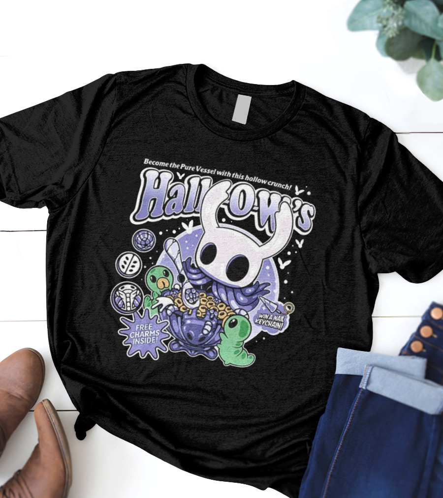 Hollow Knight Hallows Crunch Cereal Free Charms Win Nail Keychain T-Shirt