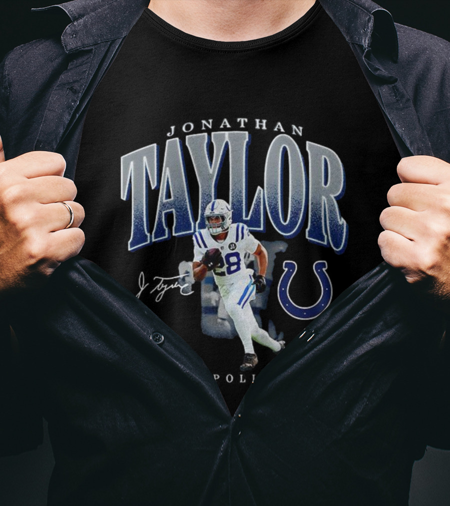 Jonathan Taylor Indianapolis Colts Player 28 Signature Football Jersey T-Shirt