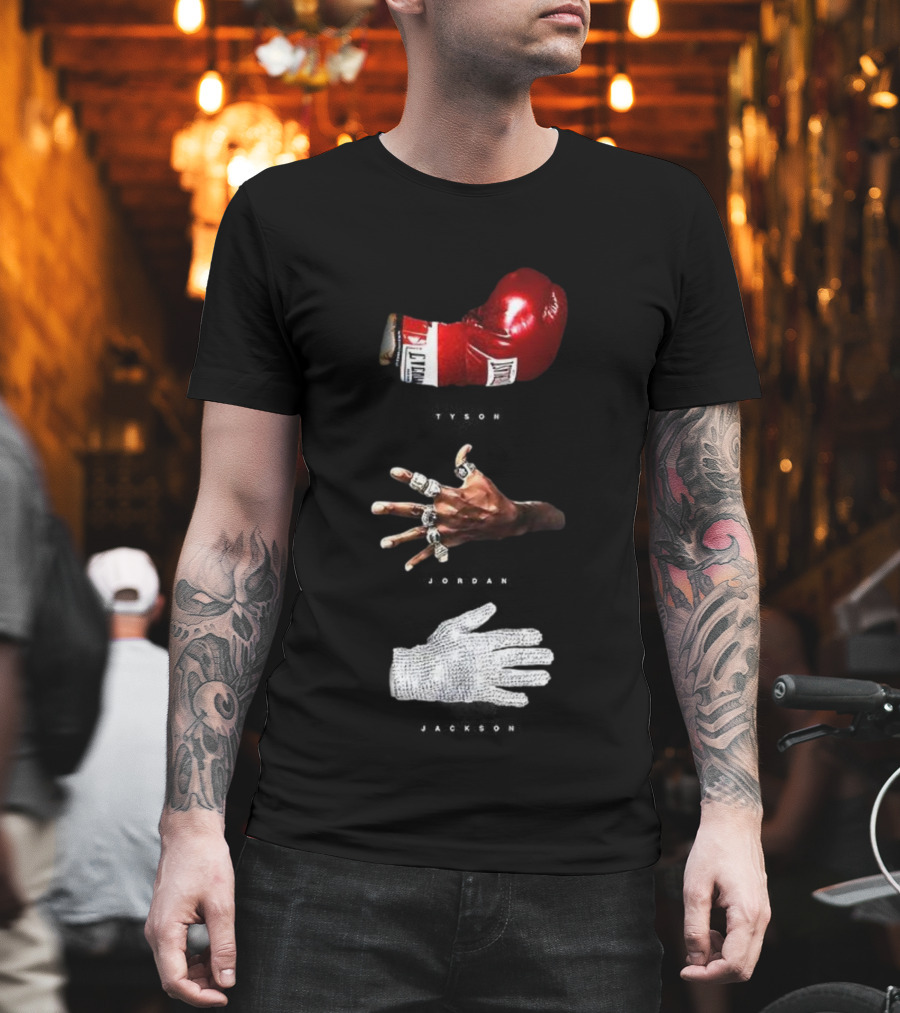 Michael Tribute Boxing Glove Championship Rings Sequin Glove T-Shirt