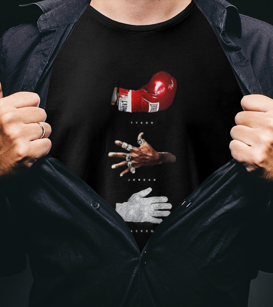 Michael Tribute Boxing Glove Championship Rings Sequin Glove T-Shirt