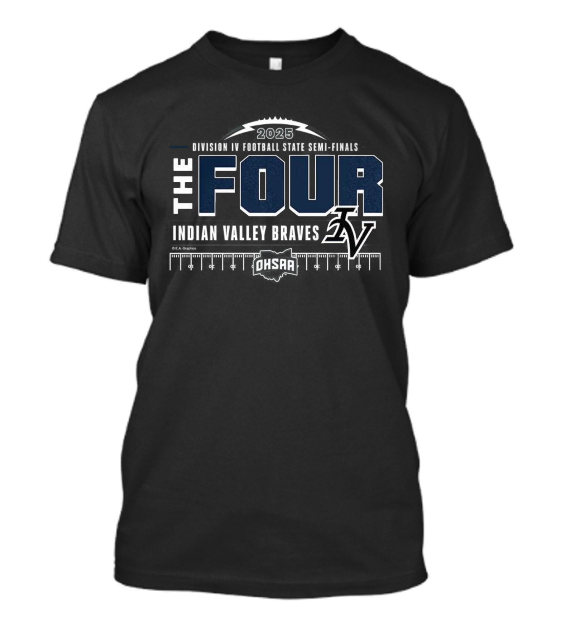 Indian Valley Braves 2025 OHSAA Football Division 4 The Four Team IV T-Shirt