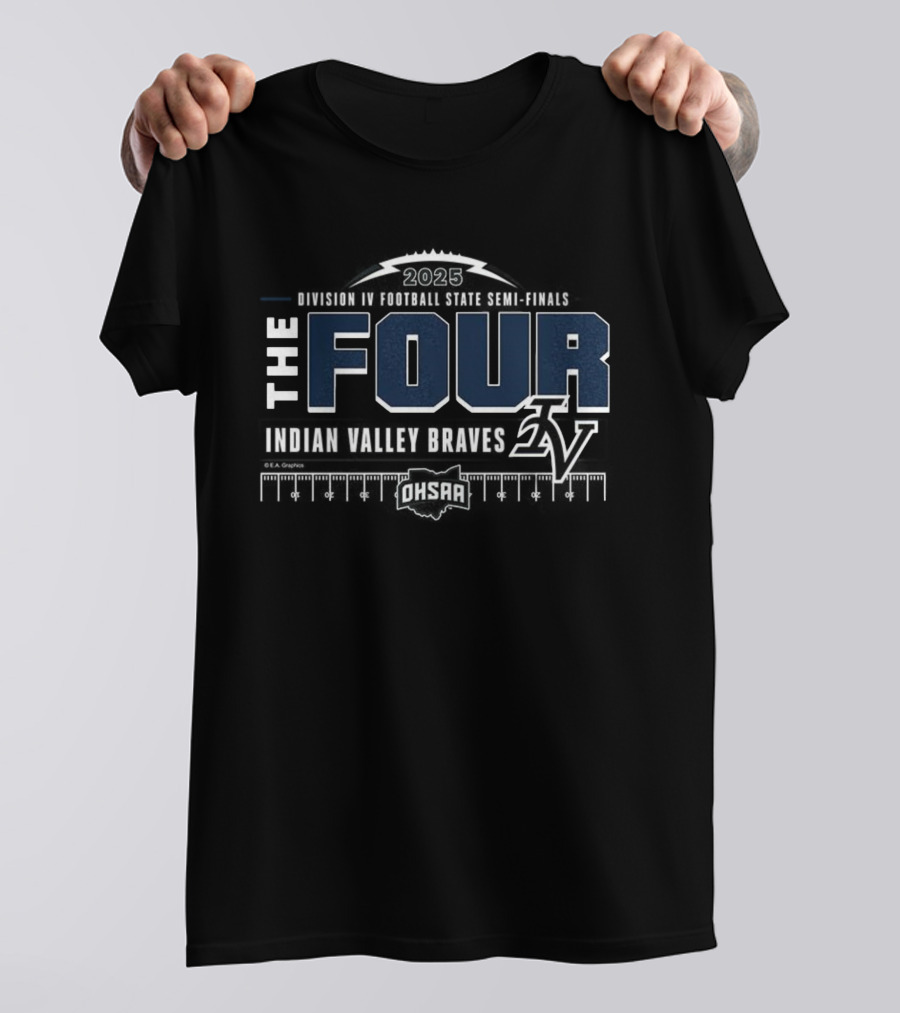 Indian Valley Braves 2025 OHSAA Football Division 4 The Four Team IV T-Shirt