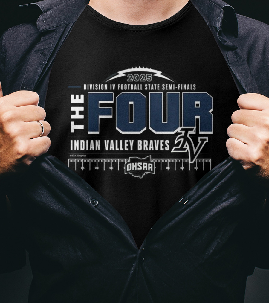 Indian Valley Braves 2025 OHSAA Football Division 4 The Four Team IV T-Shirt