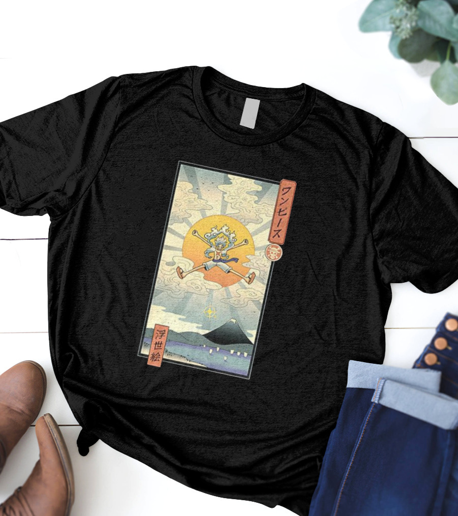 Luffy Gear 5 One Piece Anime Ukiyo-e Style Japan Art T-Shirt