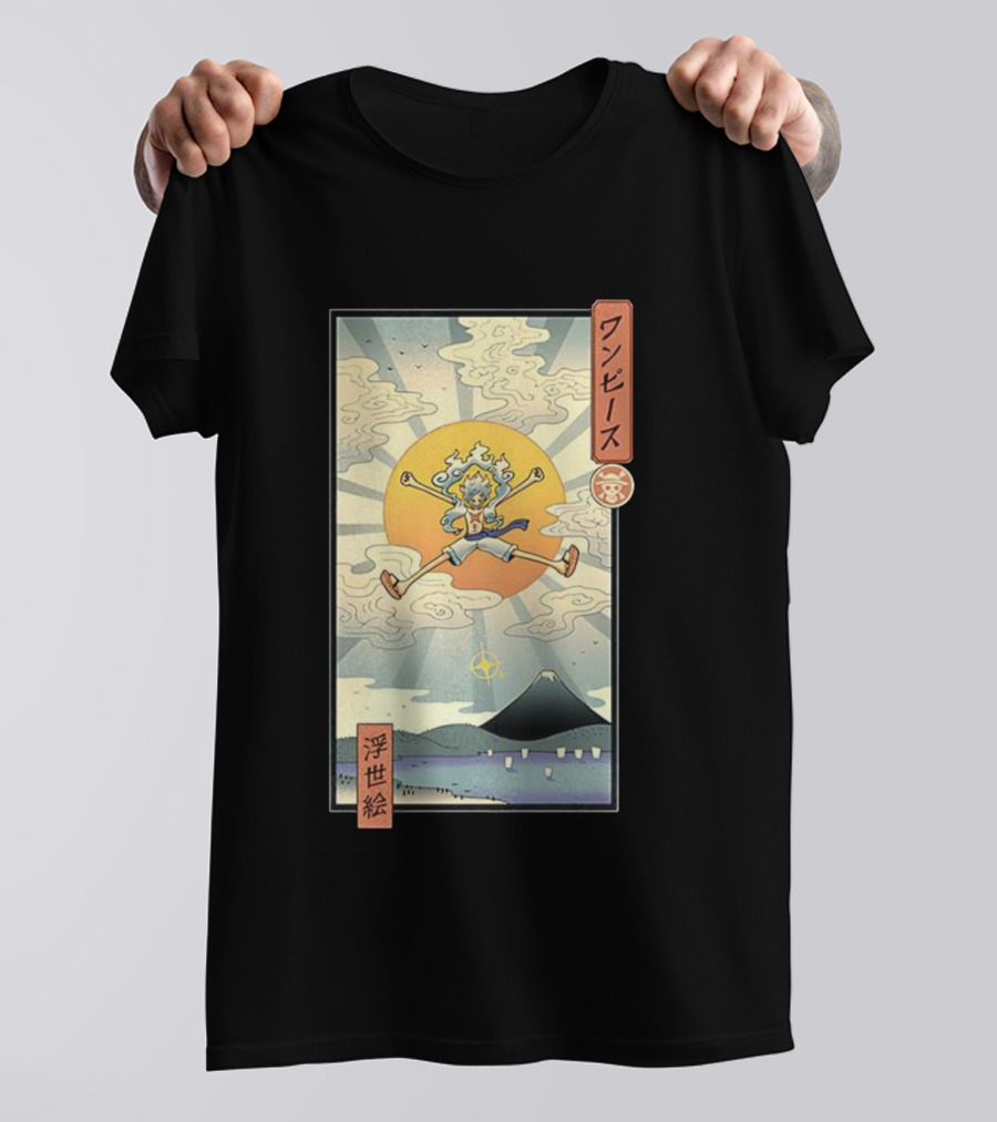 Luffy Gear 5 One Piece Anime Ukiyo-e Style Japan Art T-Shirt