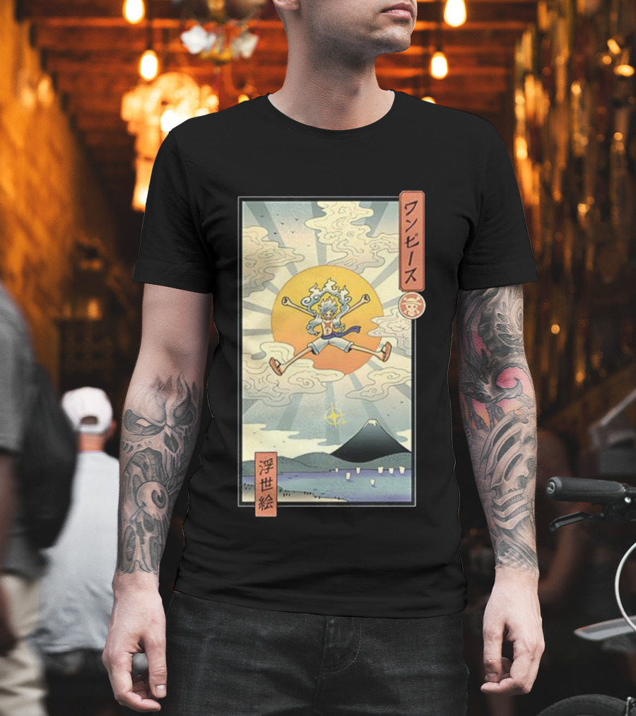 Luffy Gear 5 One Piece Anime Ukiyo-e Style Japan Art T-Shirt