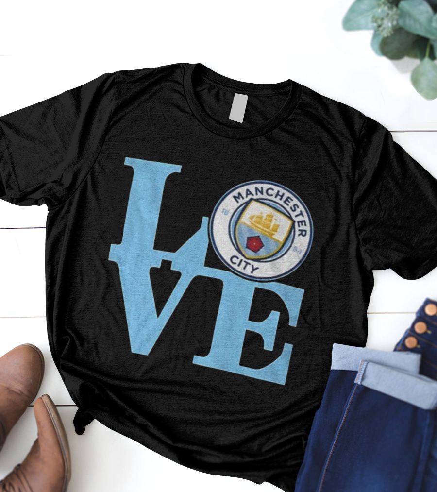 Manchester City FC LOVE Emblem 1894 Badge T-Shirt