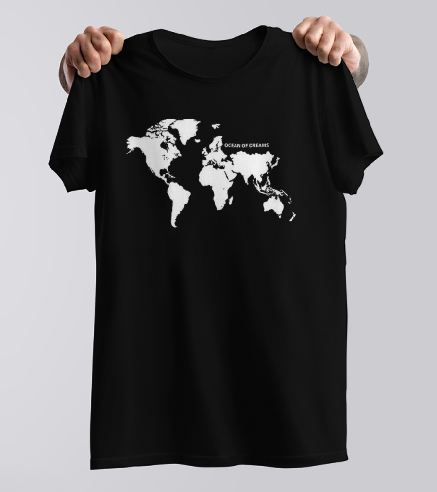 Ocean Of Dreams World Map Geography Journey T-Shirt