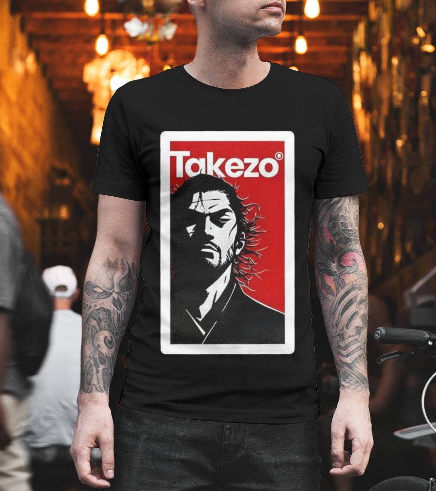 Takezo Shadow Of The Lone Warrior Manga Samurai Art Style T-Shirt