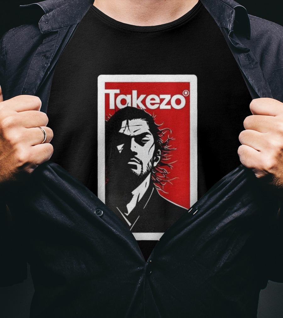 Takezo Shadow Of The Lone Warrior Manga Samurai Art Style T-Shirt