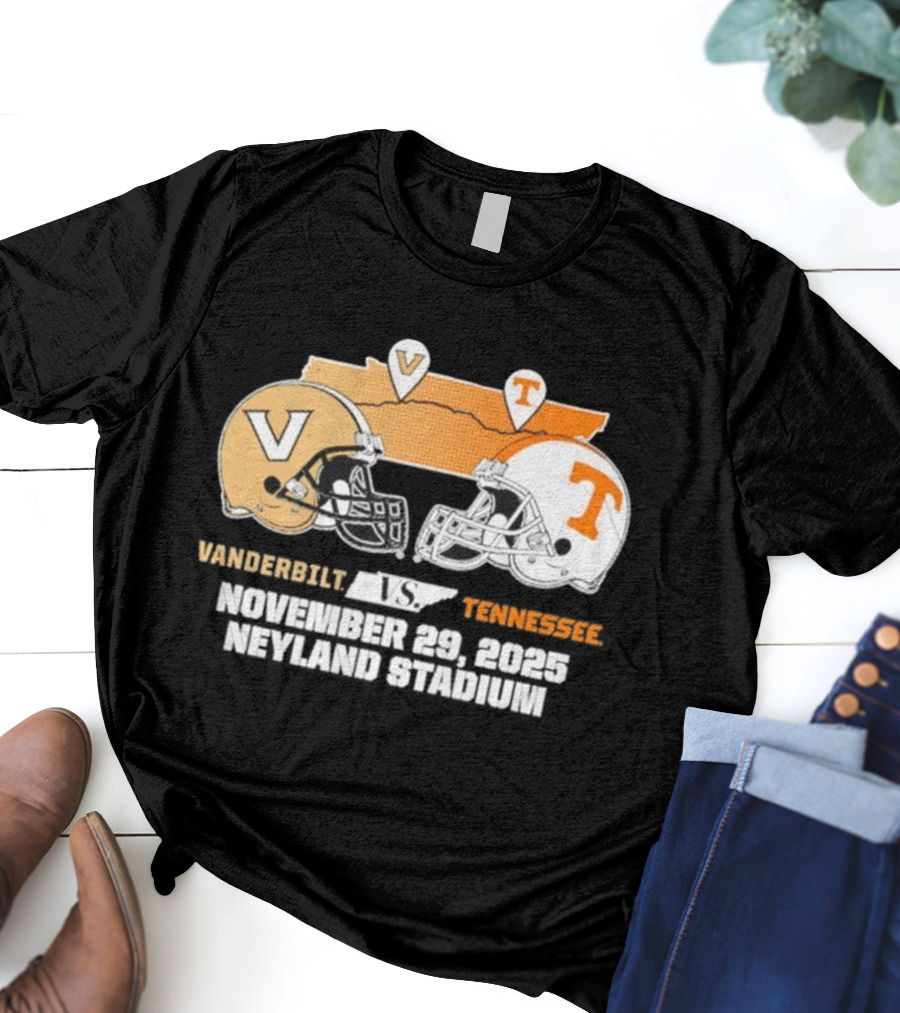 Vanderbilt Vs Tennessee November 29 2025 Neyland Stadium Football Rivals Clash T-Shirt
