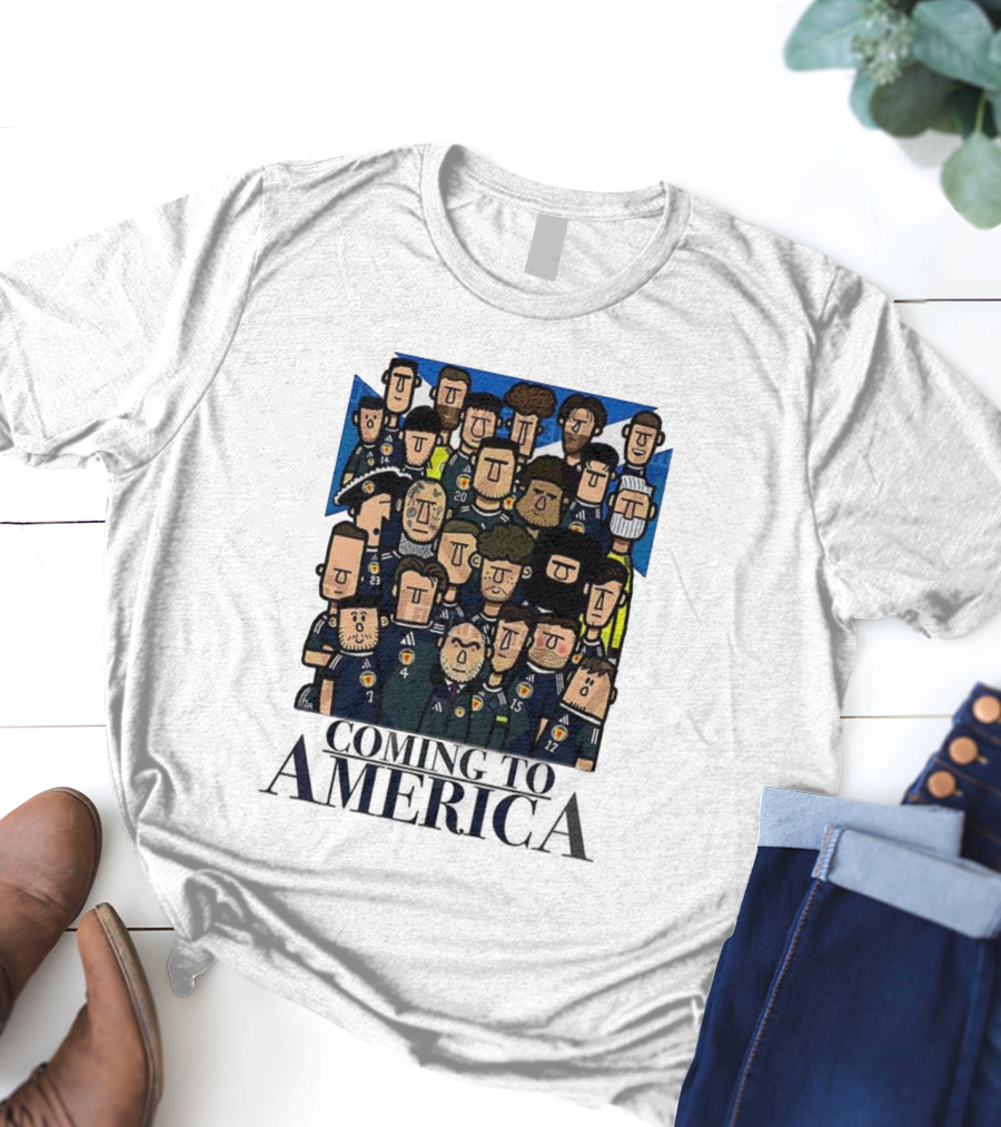 Coming To America Cartoon Scotland Soccer Team Characters T-Shirt